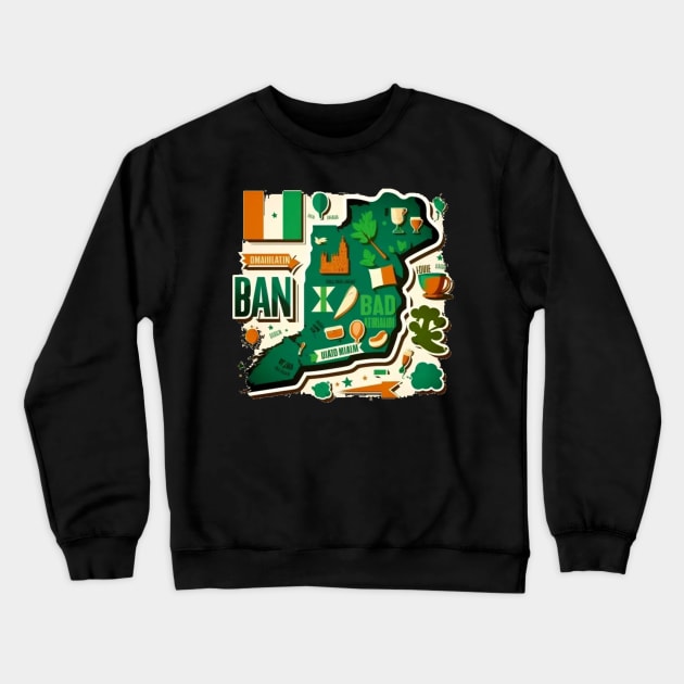 Experience the Rich History and Culture of Ireland Crewneck Sweatshirt by HALLSHOP